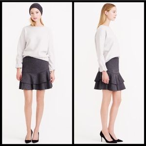 J. Crew Flounce Wool Skirt